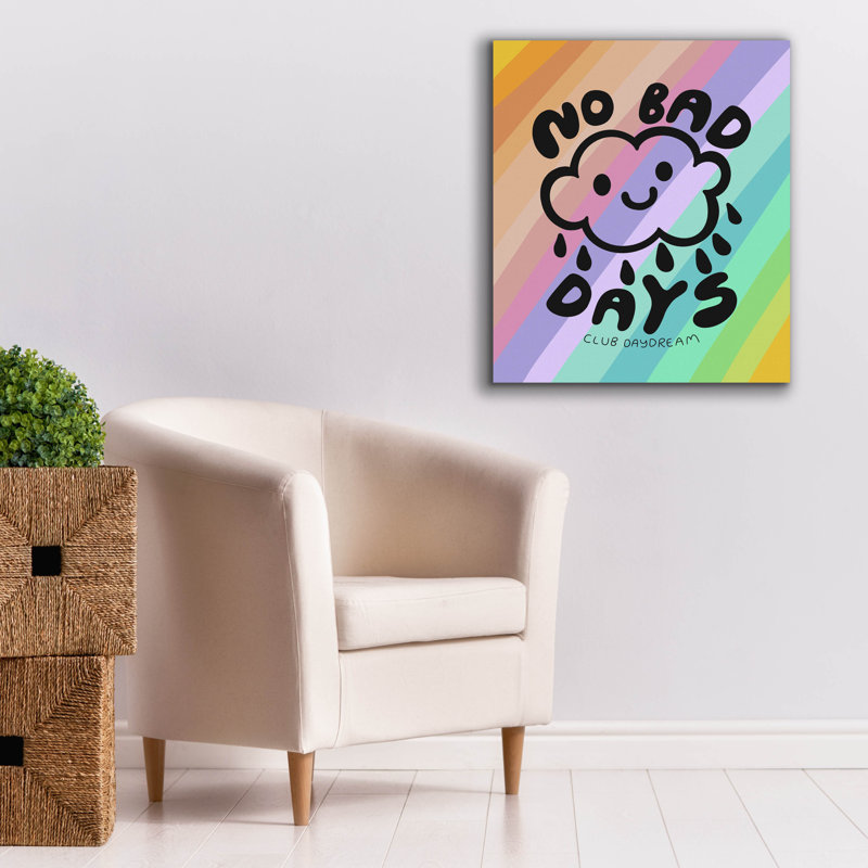  «No Bad Days» par Club Daydream, art mural sur toile, 26 po x 30 po, H 30 po x l 26 po