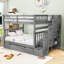 Lit superposé double au-dessus de double, lit superposé en bois avec tablettes et tiroirs-1425698812