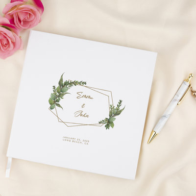 Gold Geometric Frame Custom Wedding Guestbook