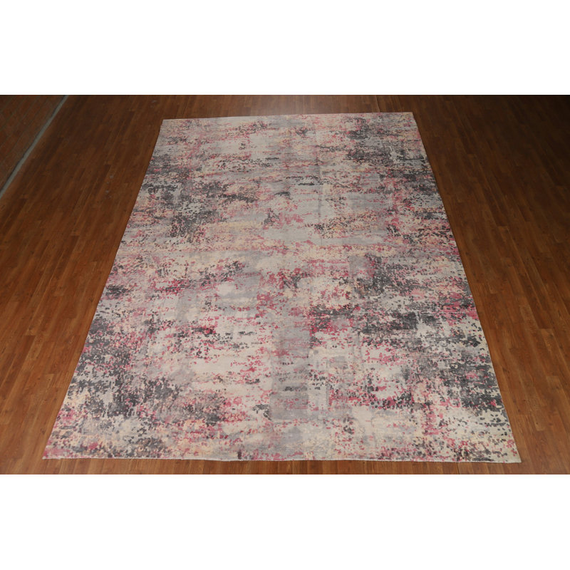 Tapis contemporain contemporain abstrait 9 x 12