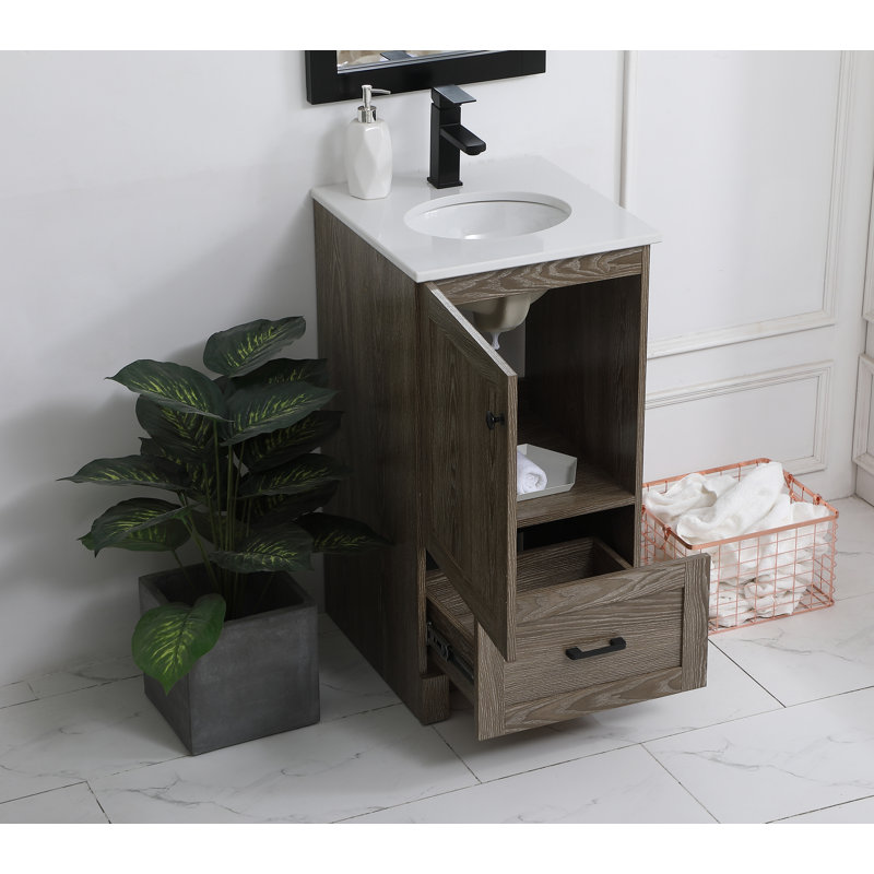 Ensemble de meuble-lavabo simple 19 po Soma, Chêne vieilli, Blanc