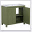 Organisateur de meuble-lavabo vert olive de 36 pouces avec lavabo, charme rustique et amplement de rangement pour les salles de bain modernes-771754147