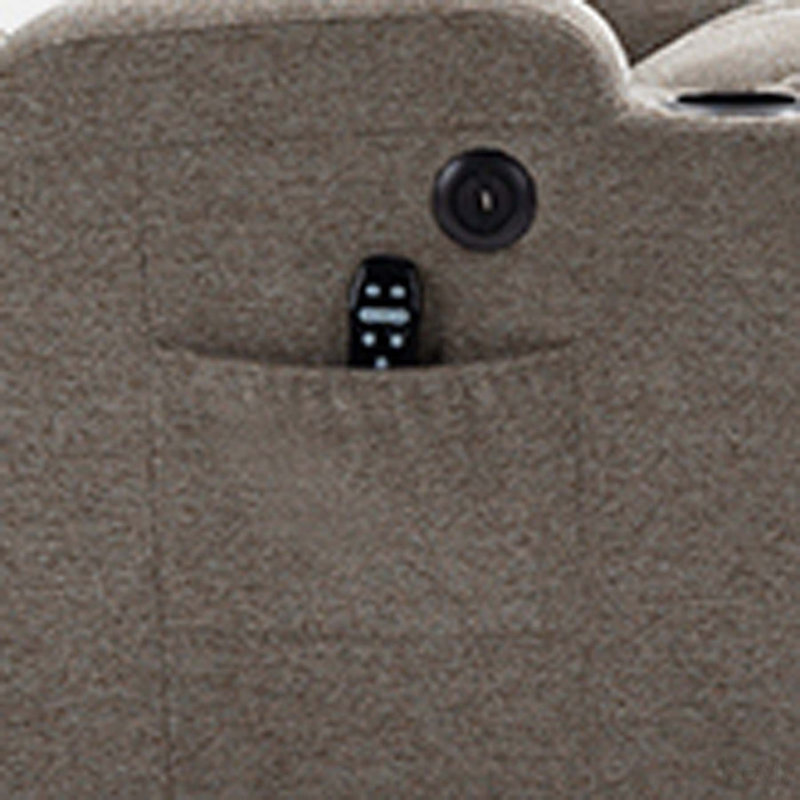 Upholstered Heated Massage Chair, Brown 100% Polyester