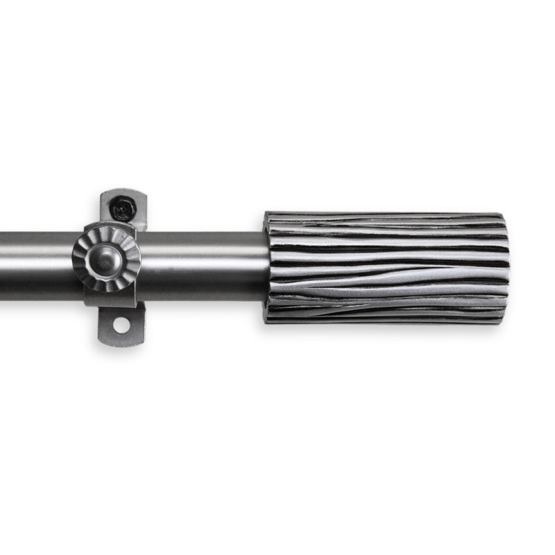 Tringle à rideaux simple réglable en baie vitrée de 0,81 po Hearld, Nickel satiné, 28 po à 48 po (chaque côté)