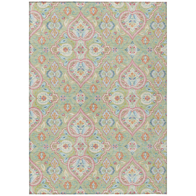 Machine Washable Indoor/Outdoor Husby ACN2207 Bohemian Rug, Rectangle 2'6" x 3'10"
