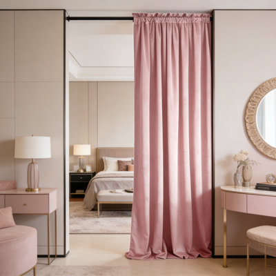 Rod Pocket Velvet Curtains, 1 Panel - Super Soft Light Filtering Drapes, Noise Reducing & Privacy Protection Velvet Window Curtains for Living Room, Bedroom