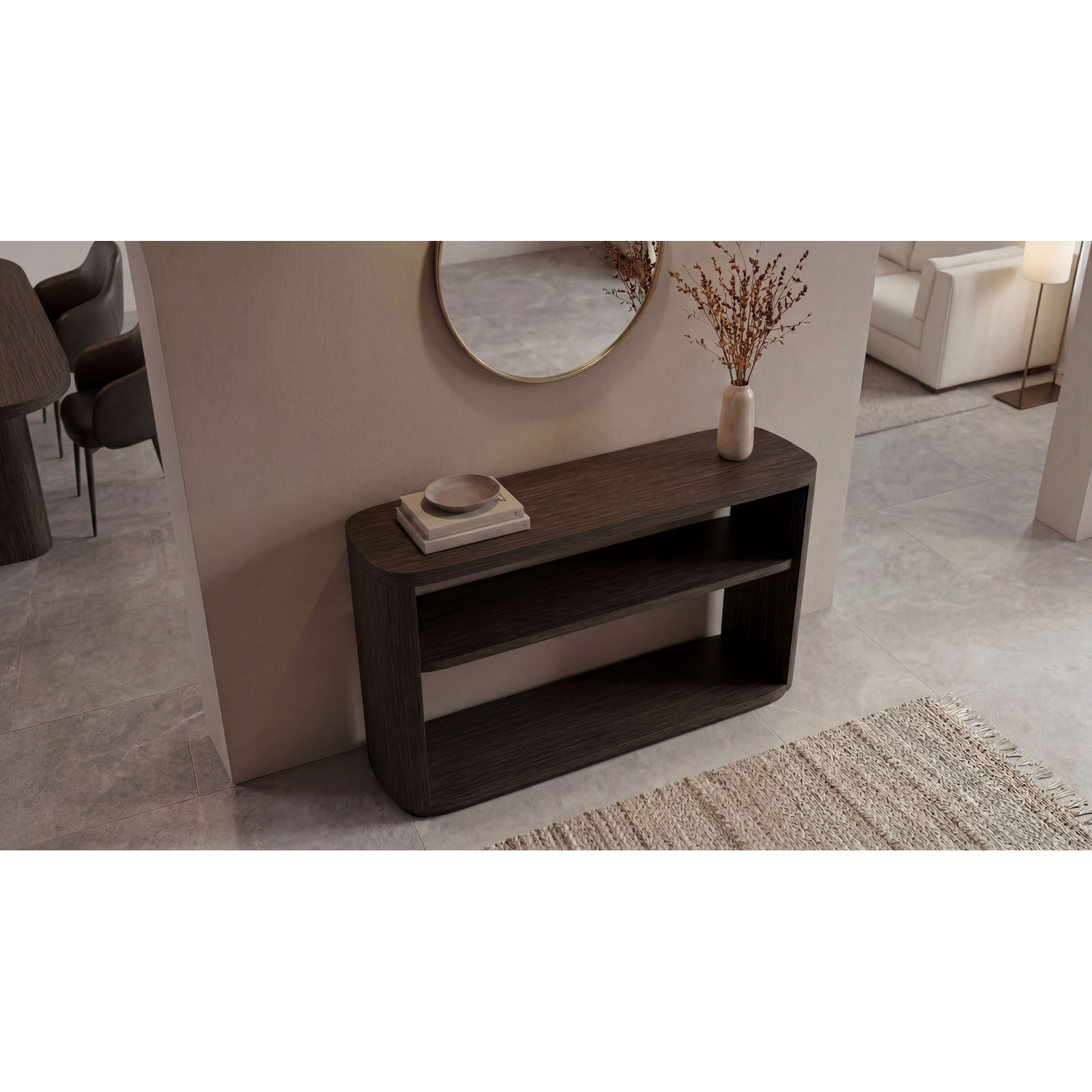 55.12'' Console Table, Brown