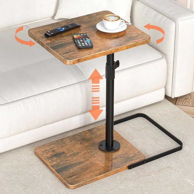 Table-plateau avec accoudoirs à hauteur réglable, plateau pivotant à 360 °, base antidérapante pour manger et travailler