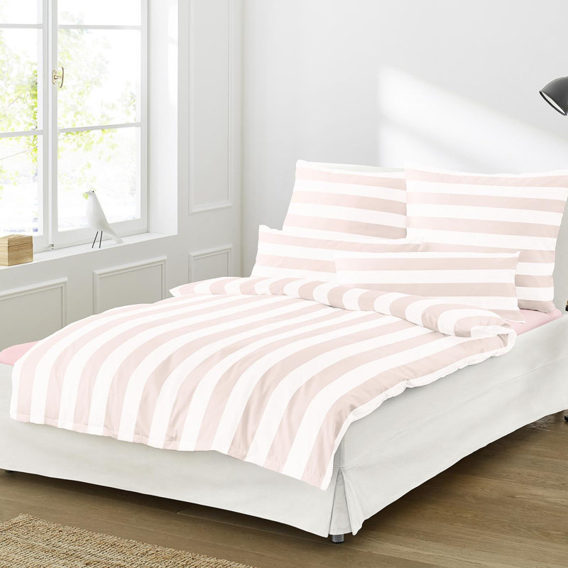 Tape Duvet Cover Set, 155 x 220cm - 1 Pillowcase (80 x cm), Graphite