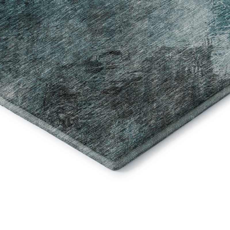 Tapis bleu sarcelle Premium Cerrito AMF590, Rectangulaire 3 pi x 5 pi
