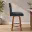 Ensemble de tabourets de bar pivotants à hauteur fixe de style contemporain avec pieds en bois de noyer-1830069346-1830069348