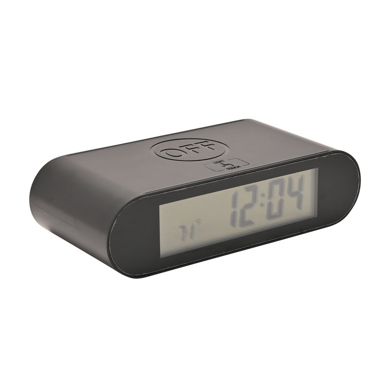 Analog Quartz Movement / Crystal Alarm Tabletop Clock Black