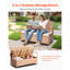Boîte de rangement extérieure pour terrasse 70gal Pe imperméable, capacité de 2 personnes, 1 fonction, support, coussin moelleux, structure en acier allié, banc brun clair, siège imperméable, design, stable de 2,8 pouces d'épaisseur