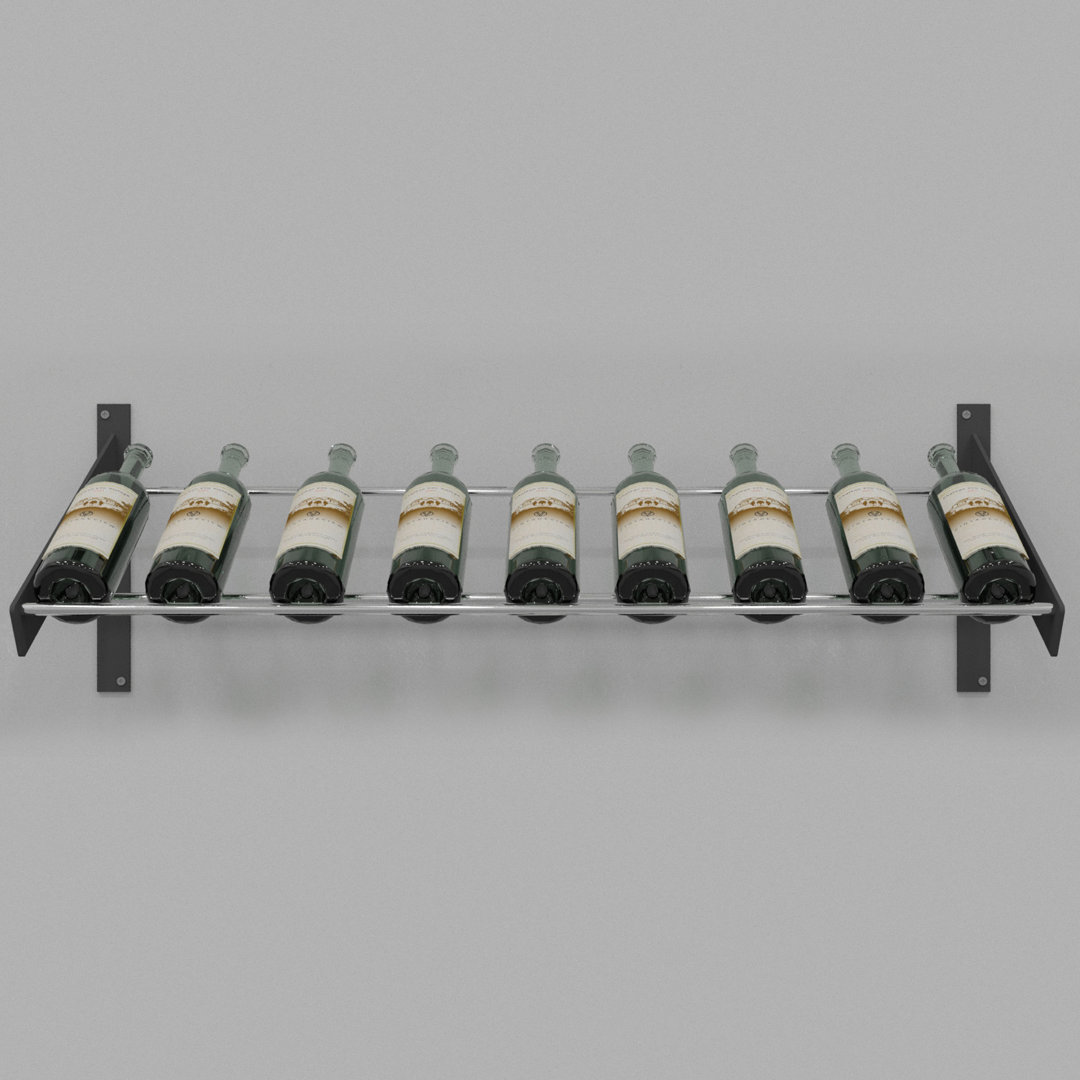 Abbie-Marie 9 Bottle Wall Mounted Wine Bottle Rack Prep & Savour 