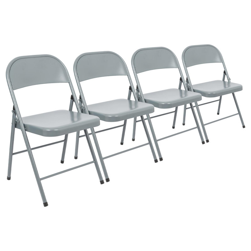 Metal A-Frame Sign Holder Folding Chair, Matte Grey