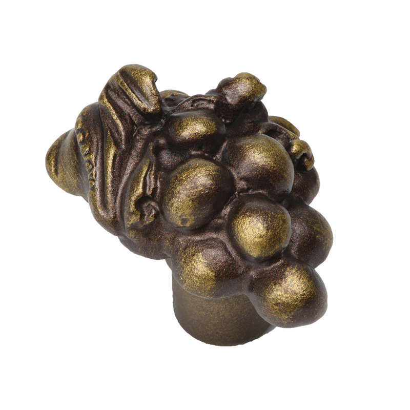 Bacchus bouton moyen mercure doré, Laiton antique