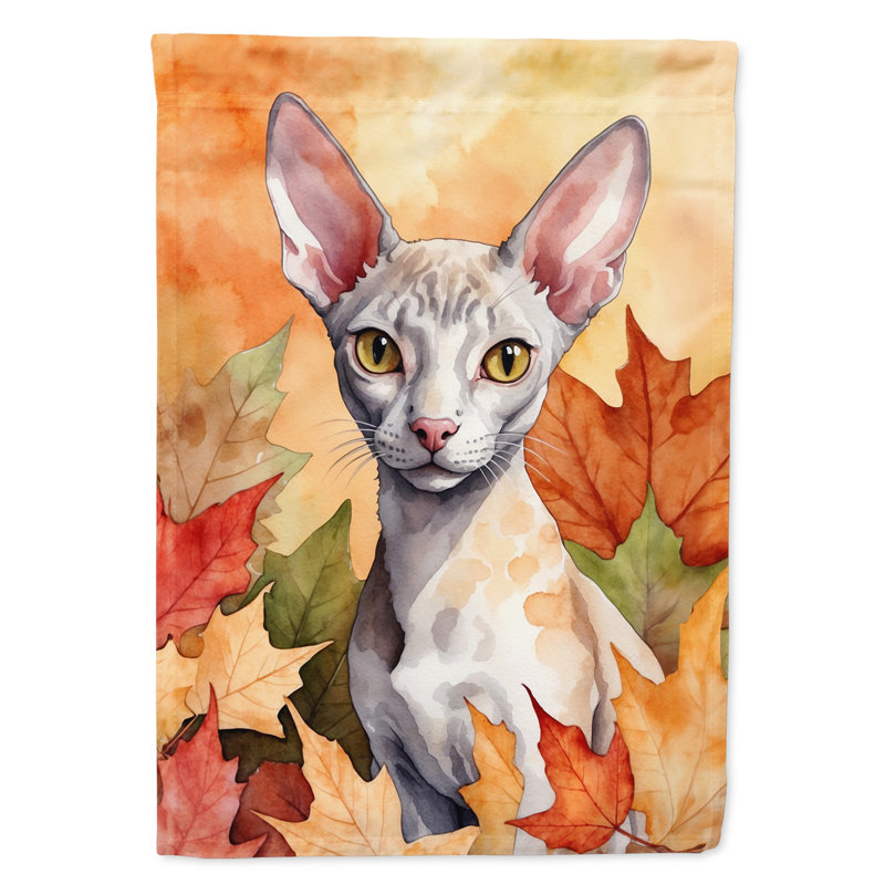 Chat en feuilles d'automne, Cornish Rex