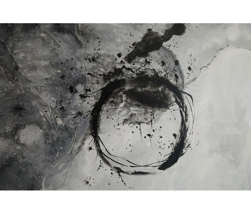 Momentum Frameless Large Black and Gray Abstract Canvas Wall Art
