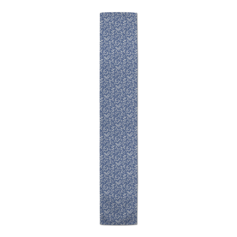 Foor Rectangular Floral Table Runner, 72" x 16", Navy
