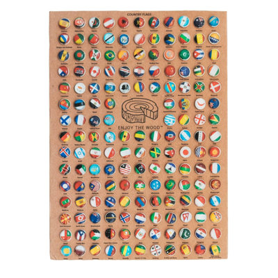 3D Wooden World Map Wall Art with Flag Push Pins, Large Travel Map Decor for Home and Office