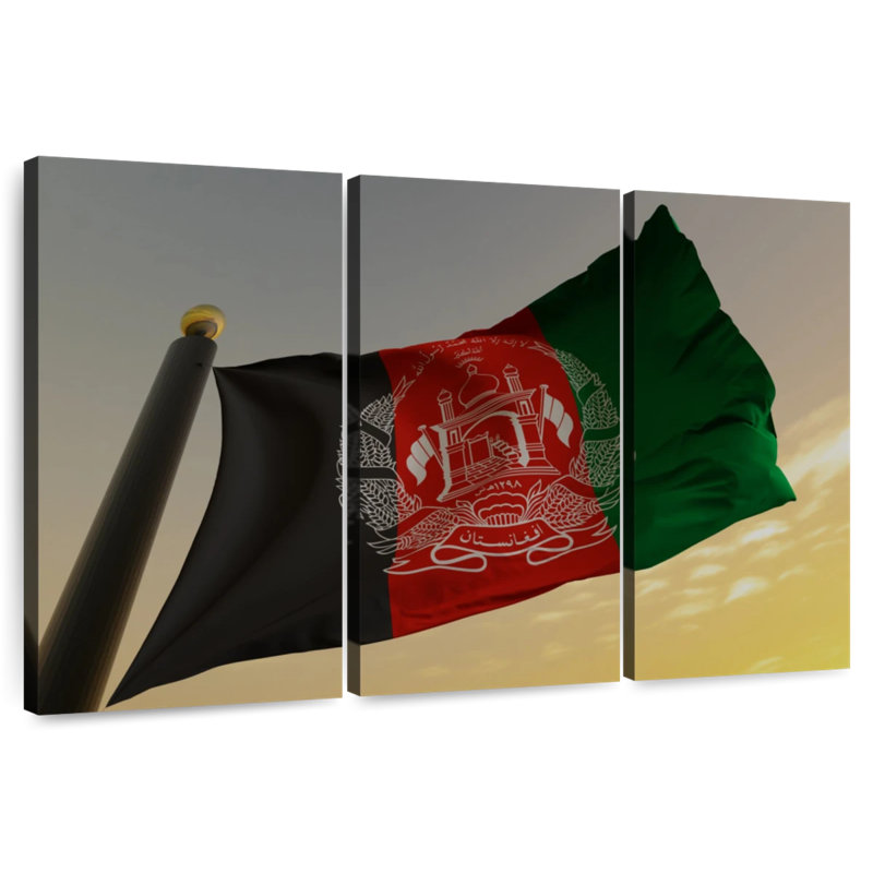 Drapeau national afghan, H 24 po x l 38 po
