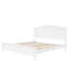 Lit plateforme double avec tête de lit double et pieds en lattes de bois-83678328