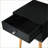 Mid-Century Modern Black Nightstand with 2 Drawers &amp; Rubber Wood Legs