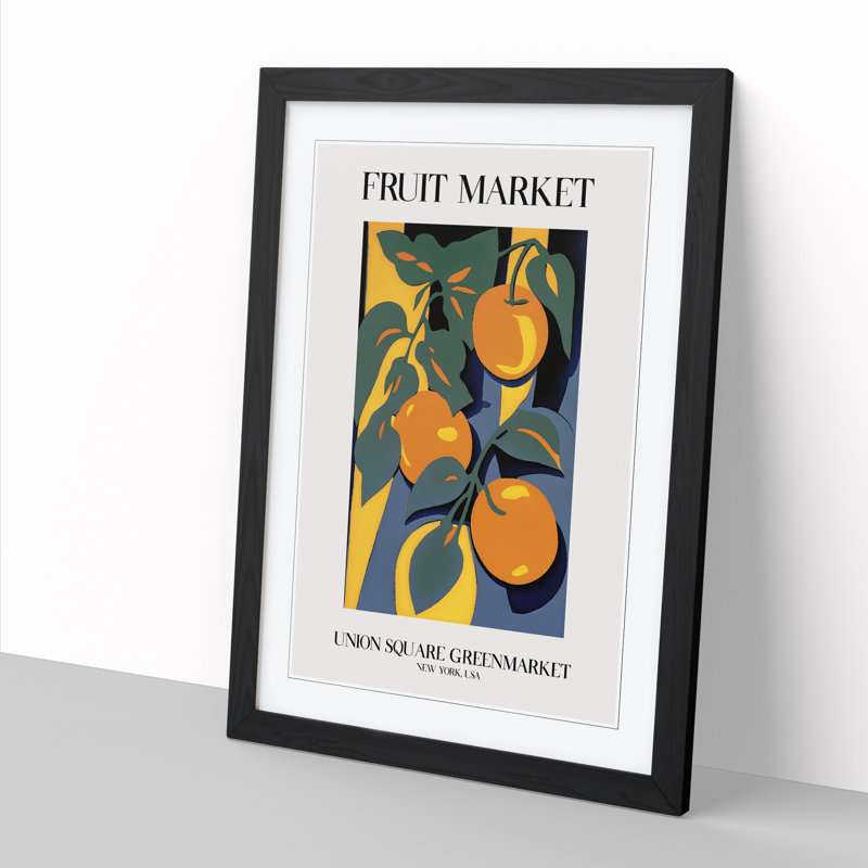 Union Square Fruit Market Exhibition 2 1 Piece Single Picture Frame Wall Art, 34cm H x 25cm W x 2cm D