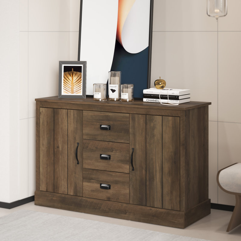 Bristol Wide 2 Door 3 Drawer Sideboard, Knotty Oak