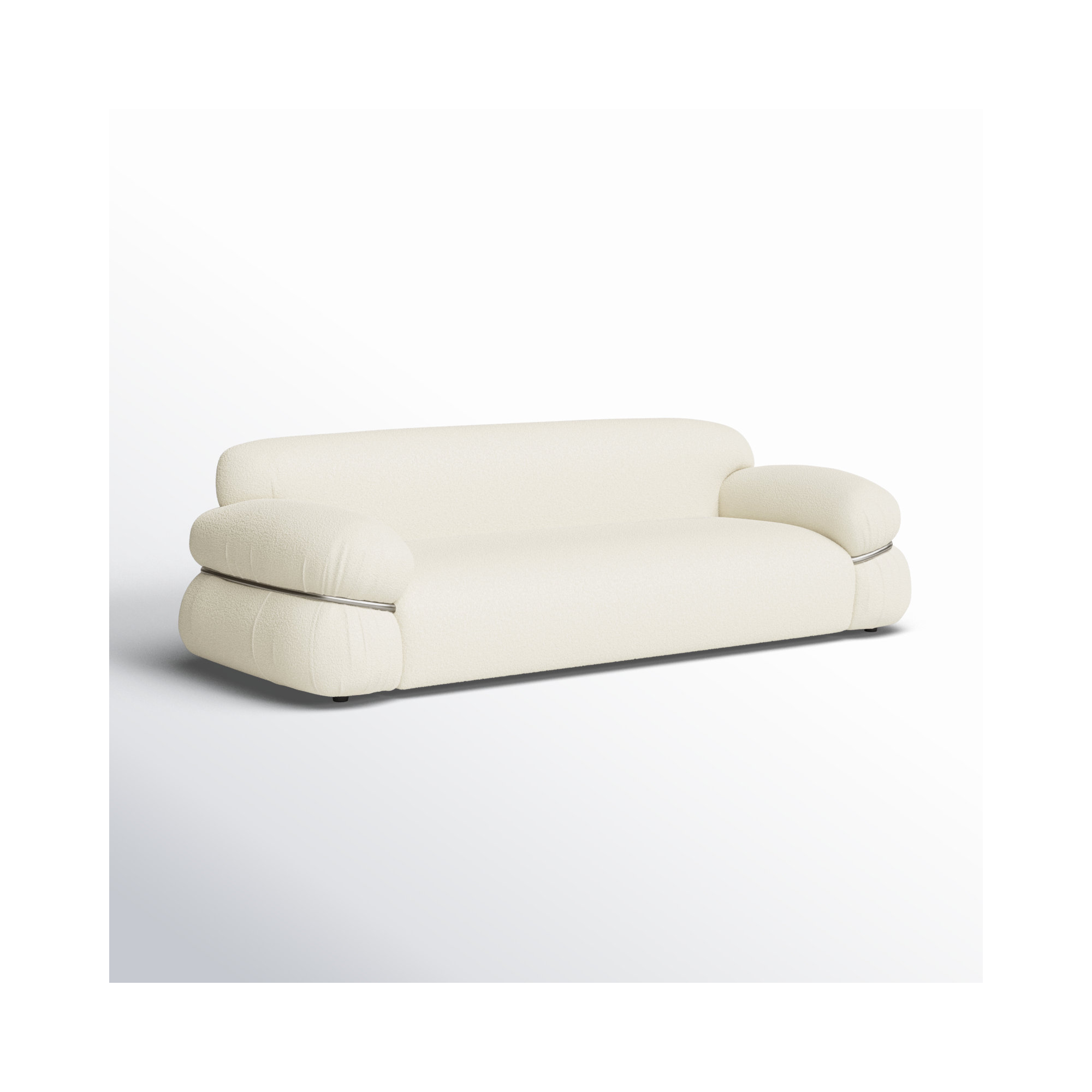 Leyla 98'' Cream Boucle Sofa
