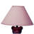 13" Tall Ceramic Table Lamp, Teddy Bear design with Pink finish, Linen Shade
