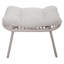 Chaise longue en corde tissée blanc cassé 3 pièces avec repose-pieds et petite table