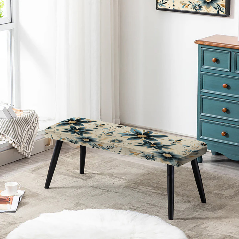 Nomadic Serenity Boho - Banc géométrique rembourré noir