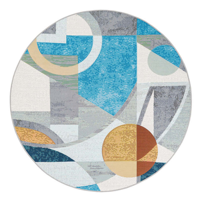 Keazia Indoor/Outdoor Area Rug, Round 5'3"
