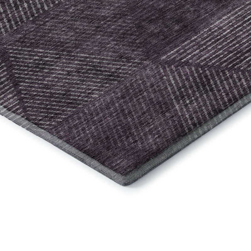Premium Machine Washable Prisco Eggplant Rug, Rectangle 8' x 10'