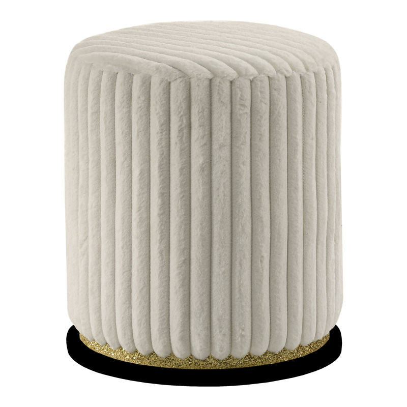 Tabouret rond rembourré Arica, Noir