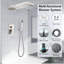 Ensemble de robinet de douche mural double cascade et chute de pluie avec pomme de douche à haute pression-96318882