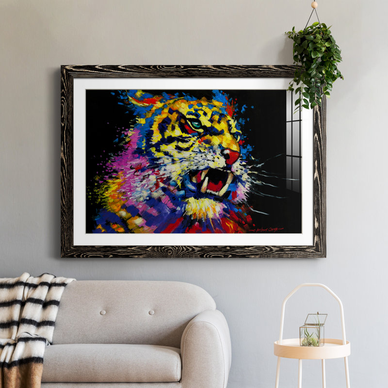 Tigre - peinture encadrée, H 31 po x l 44 po x P 1 po, Cadre noir