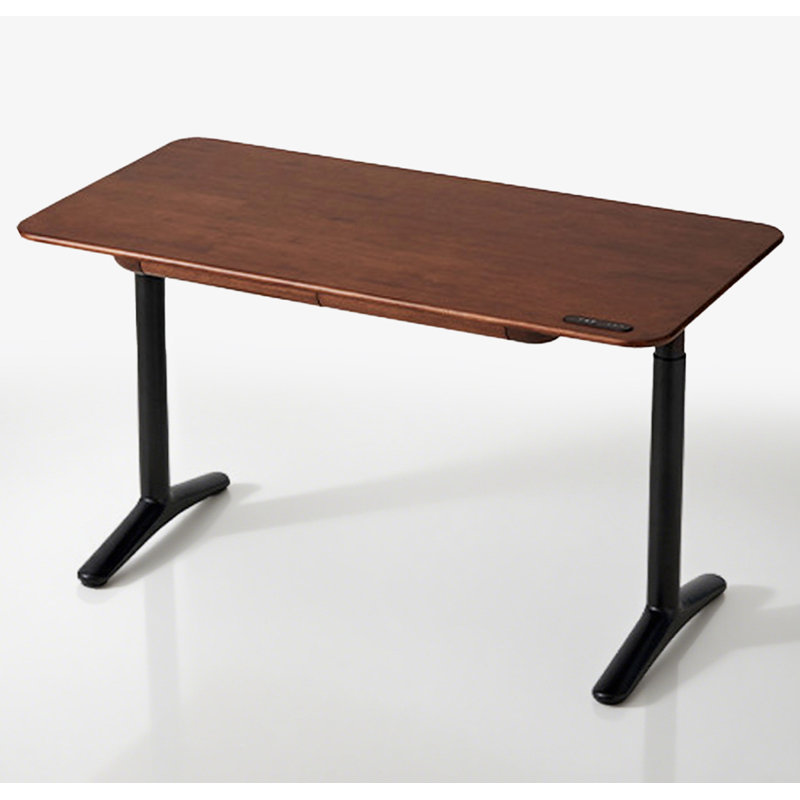 Modern Solid Wood Smart Electric Lifting Desk, 28.71" H x 47.24" W x 27.56" D, Brown/Black