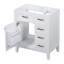 Meuble-lavabo de 30 po sans lavabo, base d'armoire seulement, armoire de salle de bain avec tiroirs, structure solide et panneau de fibres à densité moyenne-111638496