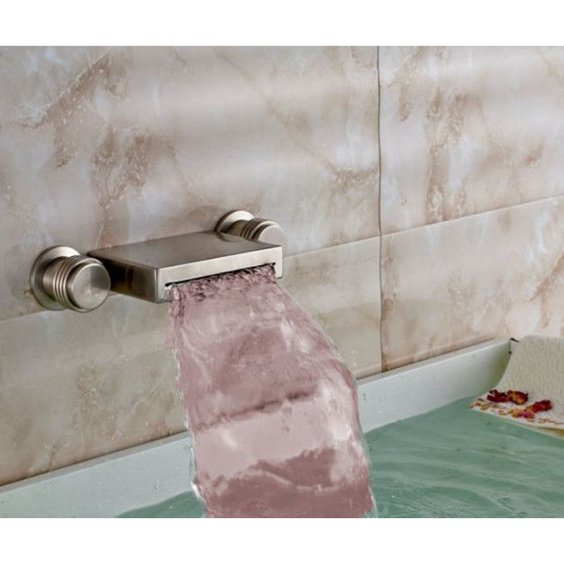 LED Waterfall Bathroom Sink Faucet – Chrome Finish by Juno