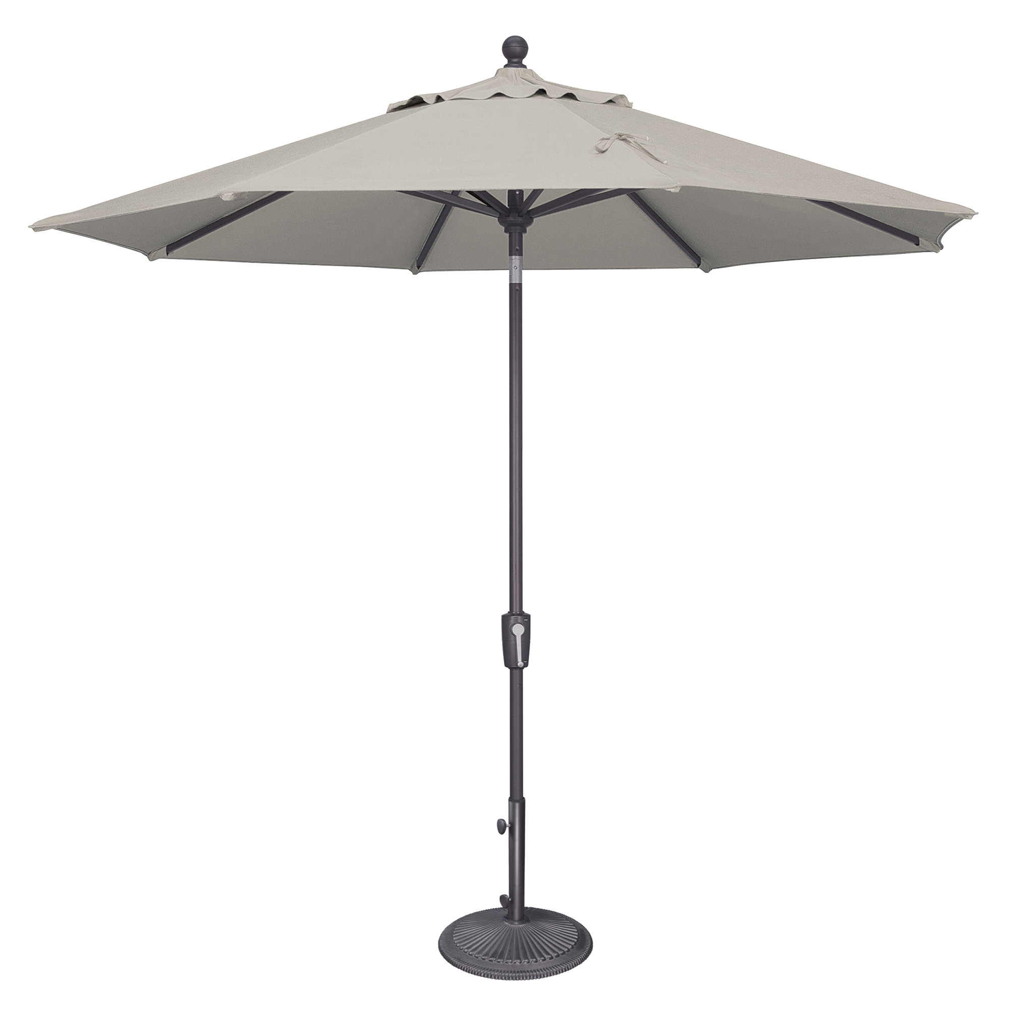 Launceston Market Umbrella, Silver Sunbrella Acrylic, Anthracite, 101.7" H x 108" W x 108" D