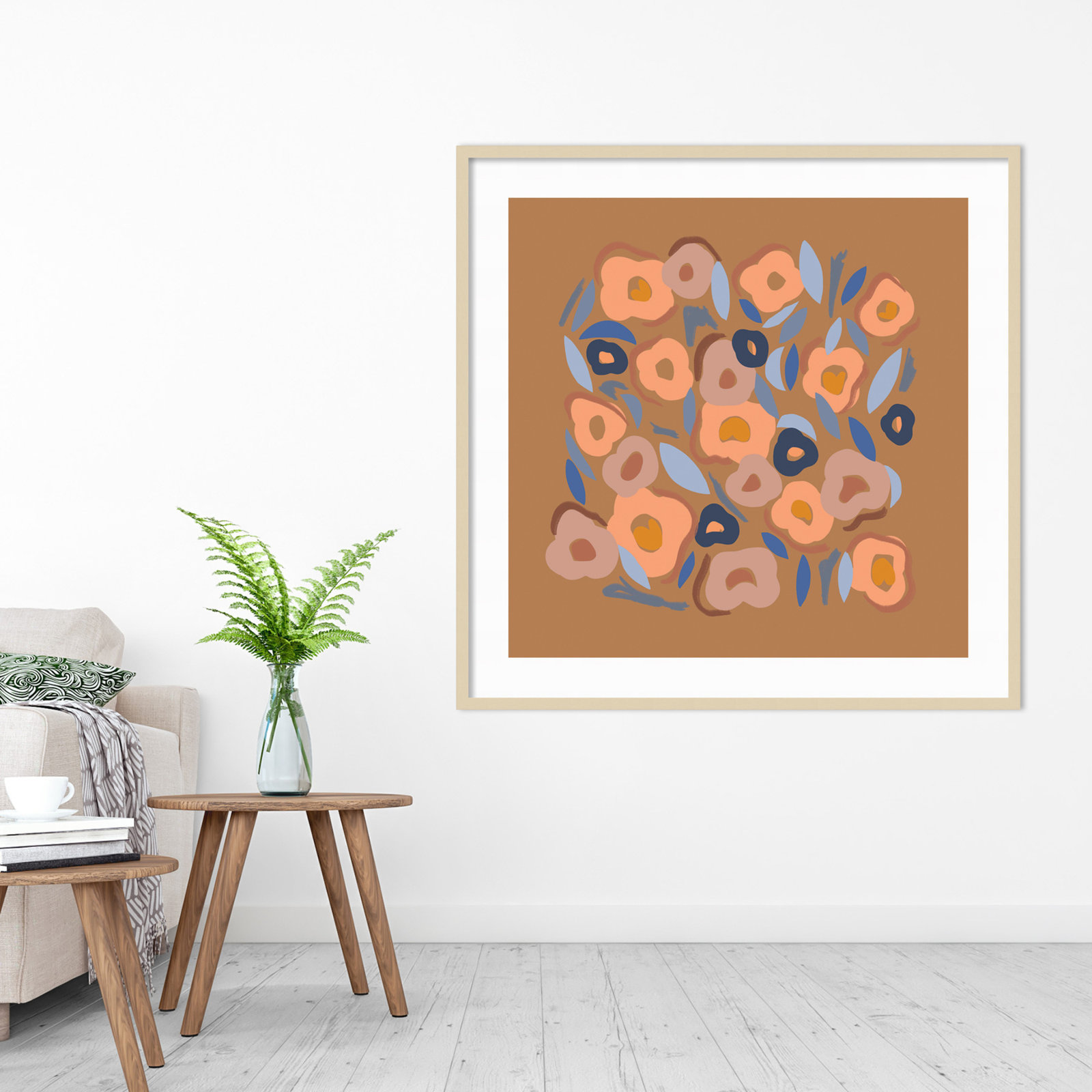 Salem Spring Warm by Kate Aurelia Holloway, Brown, 21" H x 21" W