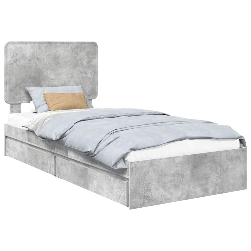 Bed Frame, Single (3'), Concrete Grey