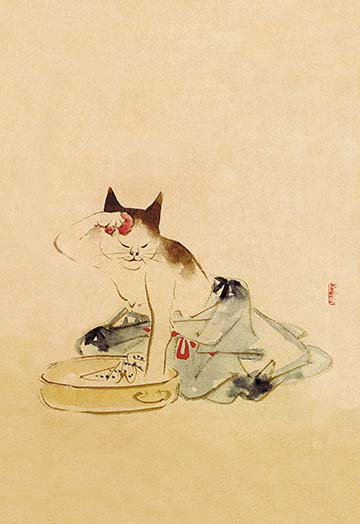 « bain pour chat japonais », reproduction d’art