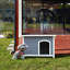 Grande niche pour chien d'extérieur en bois, toit imperméable, plancher surélevé-299163845-299163846