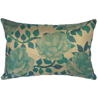  Flower Blooms Linen Lumbar Pillow