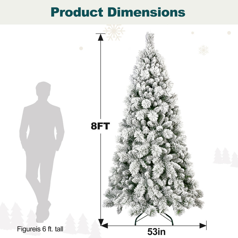 Arbre de Noël artificiel enneigé, 8'