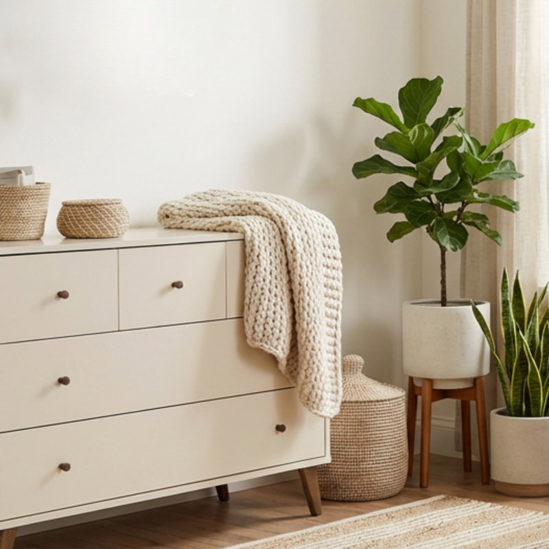 Austin 5-drawer Dresser, White/natural, White/Natural
