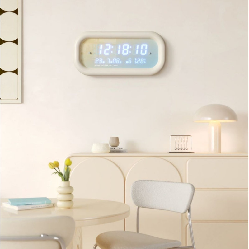 Bedroom Alarm Clock, Automatic Digital Desk Clock, Electric Clock With Adjustable Dimmer, Automatic Daylight Saving Time, USB Port, Date, Temperature, Nap Time